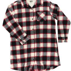 Black Plaid Flannel Nightshirt