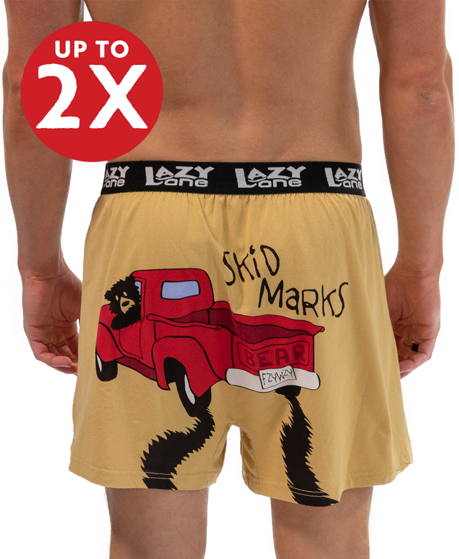 Lazy One: Skid Marks Men&#39;s Funny Boxer