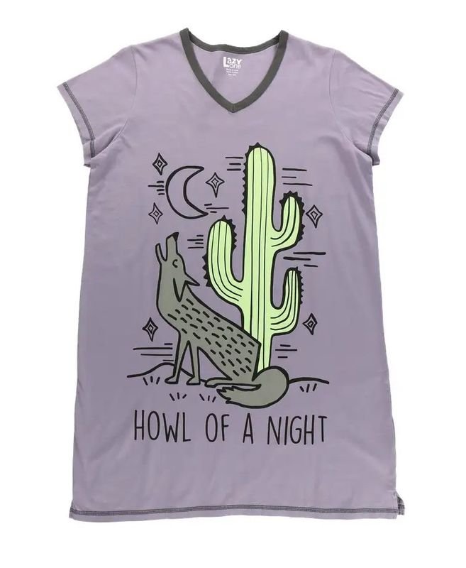 ~Howl of a Night Purple V-neck Nightshirt