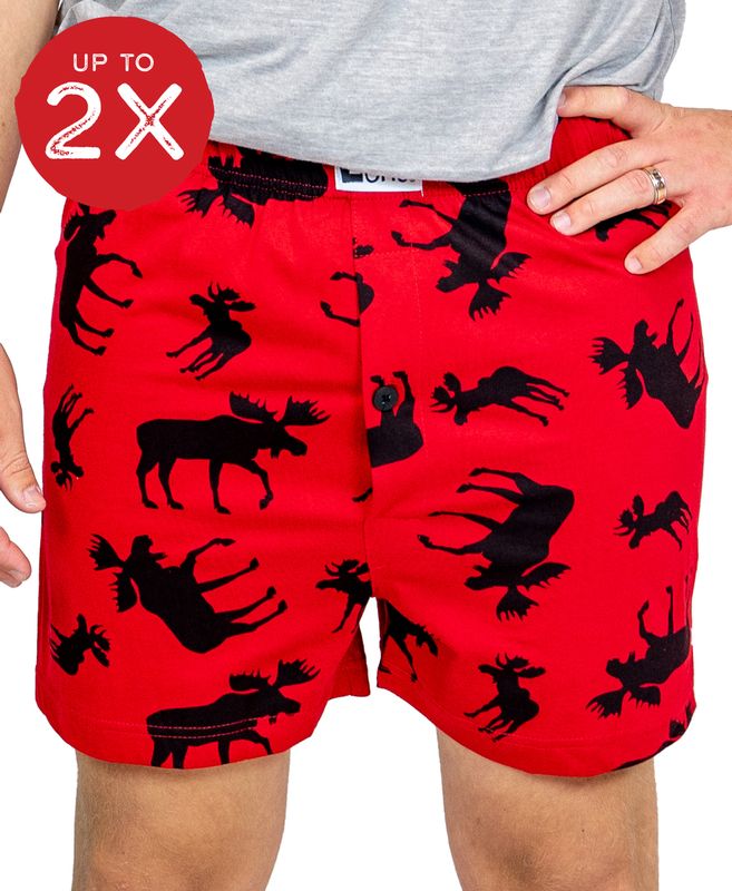 Lazy One: Red Classic Moose Boxer: