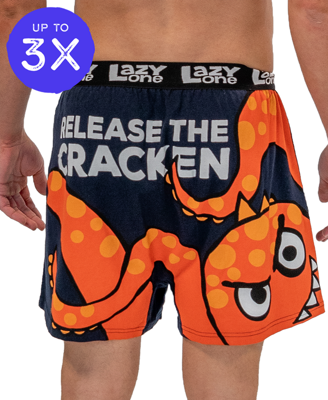~ Lazy One: Release The Cracken Men&#39;s Octopus Funny Boxer