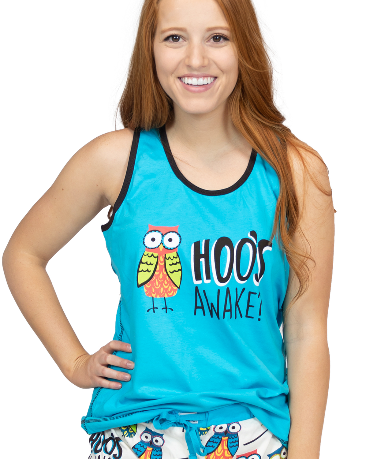 ^^LazyOne Hoo&#39;s Awake PJ Tank