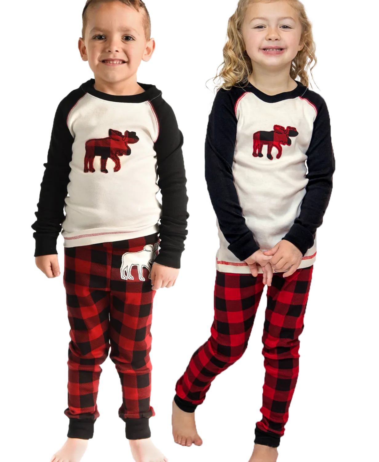 Moose Plaid LS PJ Set: