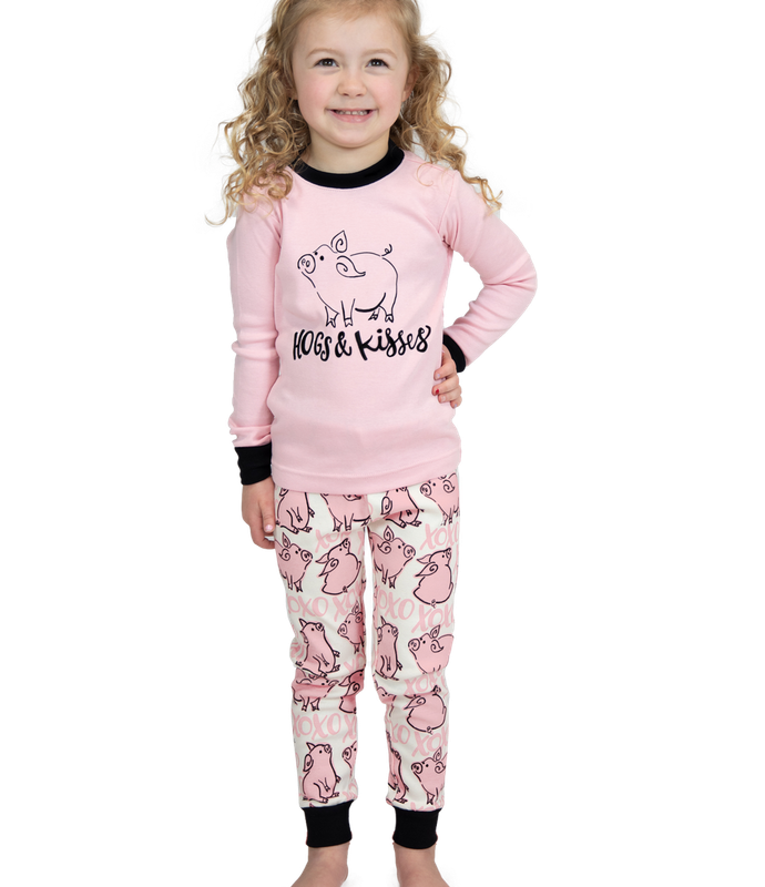 ^Lazy One Hogs &amp; Kisses Long Sleeve PJ Set