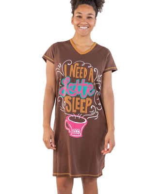 ^Latte Sleep V-neck  Nightshirt: