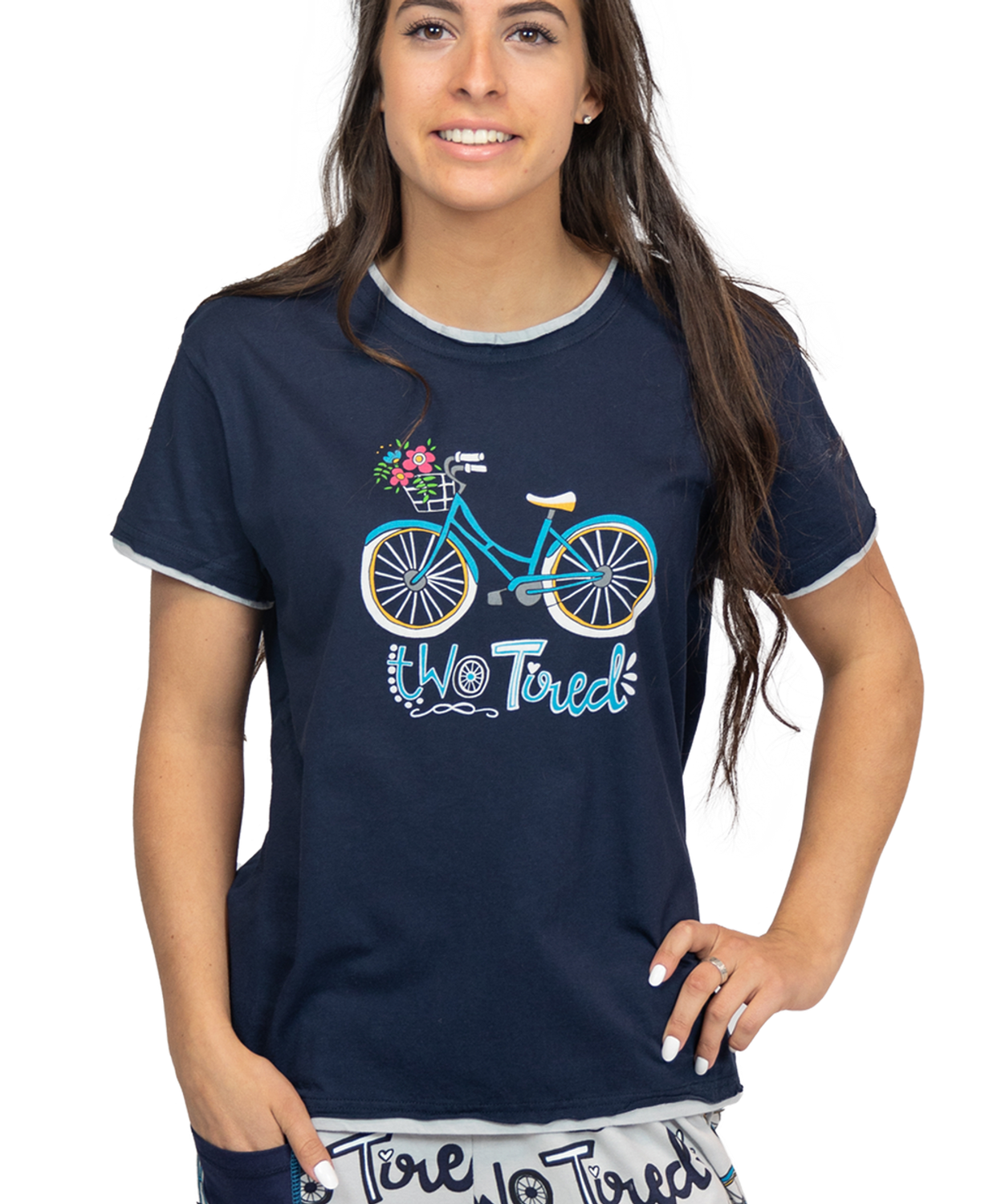 ^Lazy One Two Tired Women&#39;s PJ Tee
