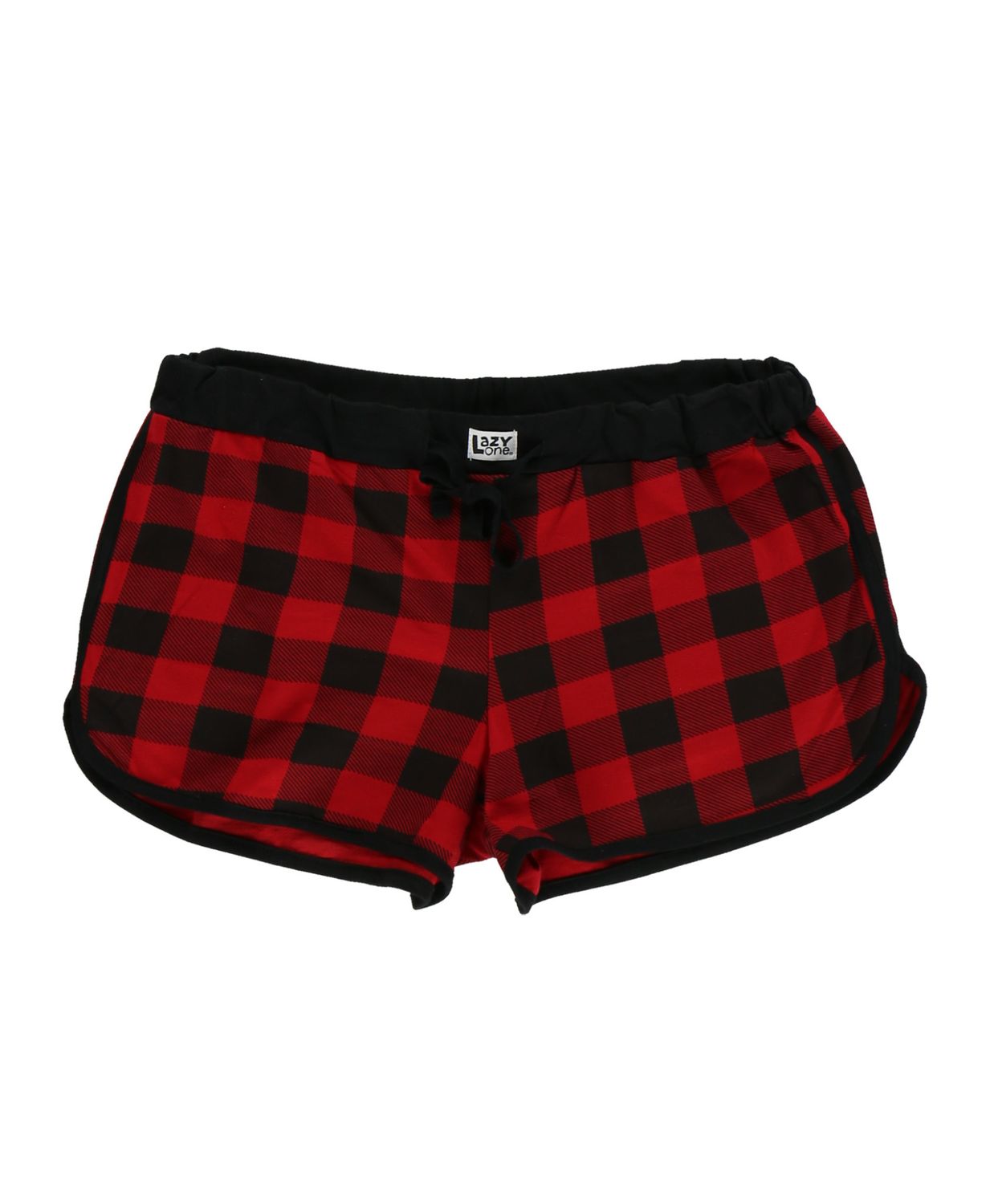 Lazy One: Red Plaid PJ Boxers Shorts: