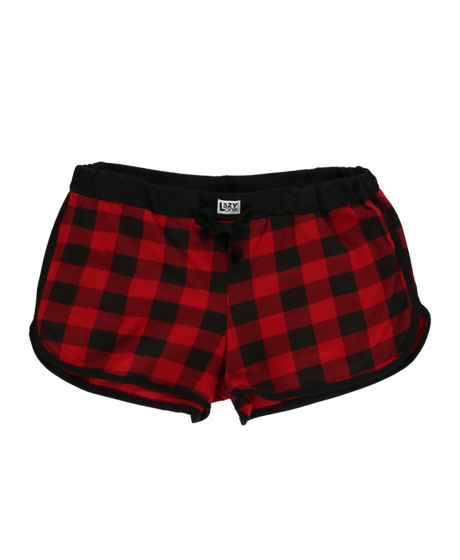 Lazy One: Red Plaid PJ Boxers Shorts: