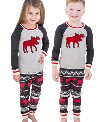 ^Cabin Moose LS PJ Set: