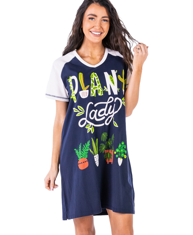 ^ Lazy One: Plant Lady  V-neck Nightshirt