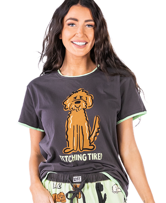 ^Lazy One Fetching Tired Women&#39;s PJ Tee