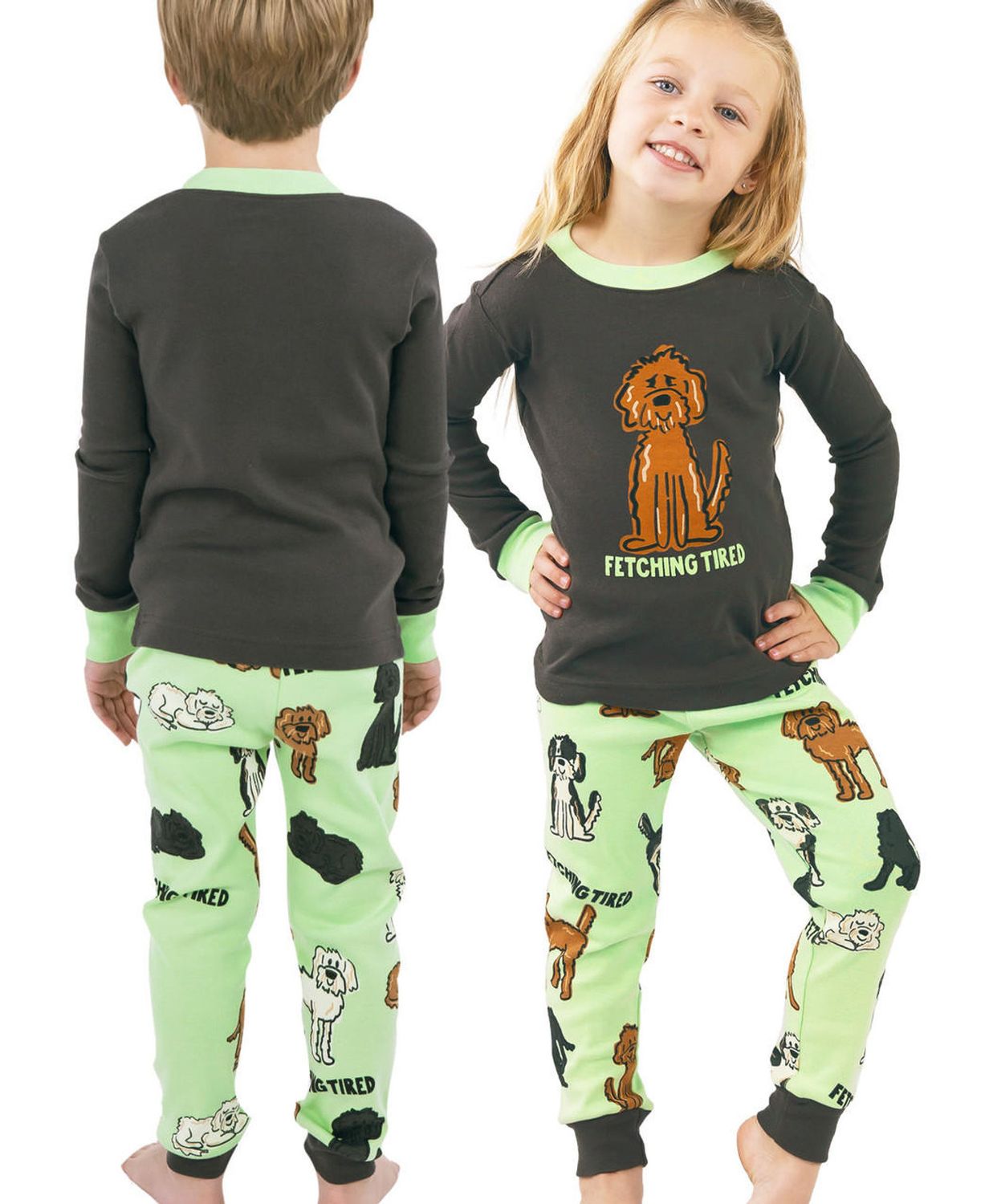^(P) Lazy One Fetching Tired Long Sleeve PJ Set