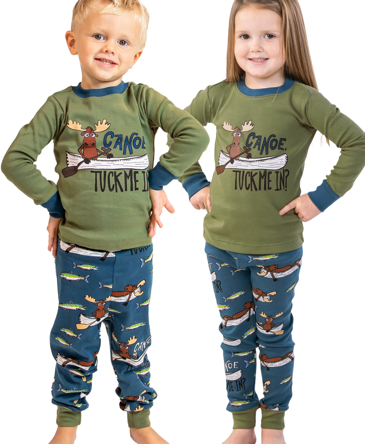 ^Lazy One Canoe Tuck Me In LS PJ Set: