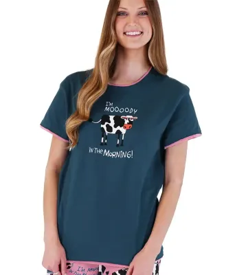 ^Lazy One Mooody in the Morning Women&#39;s Regular PJ Tee