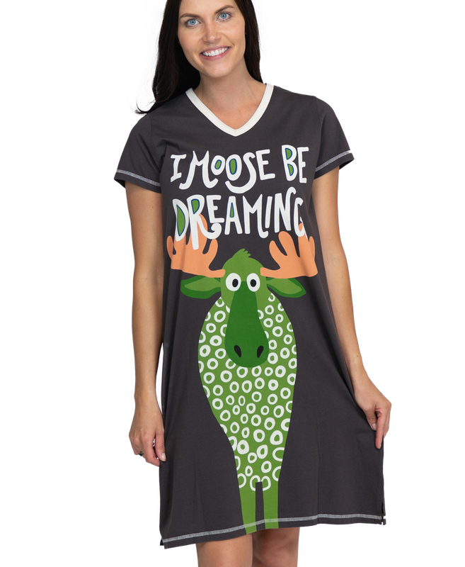 ^I Moose Be Dreaming  V-neck Nightshirt