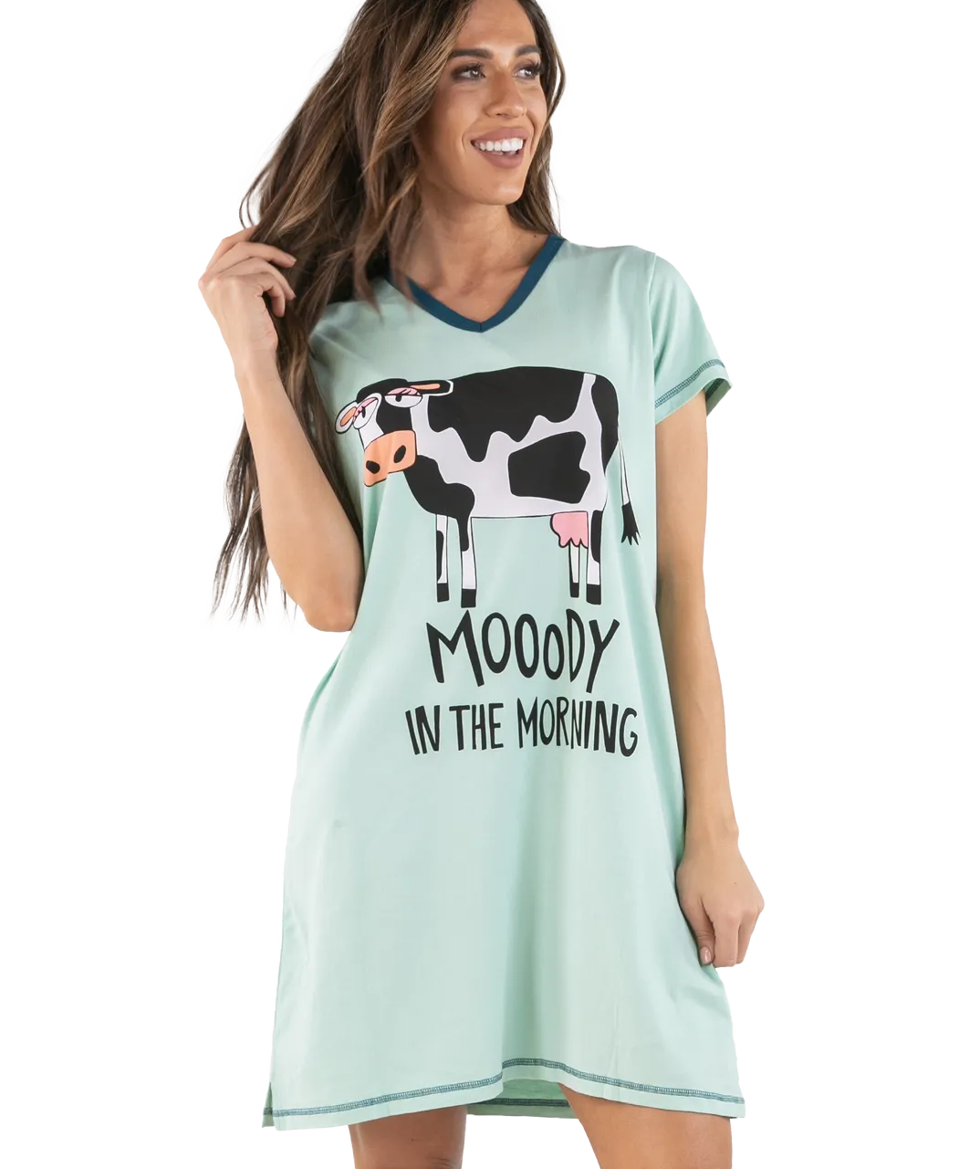 ^ Lazy One: Moody in the Morning V-neck  Nightshirt
