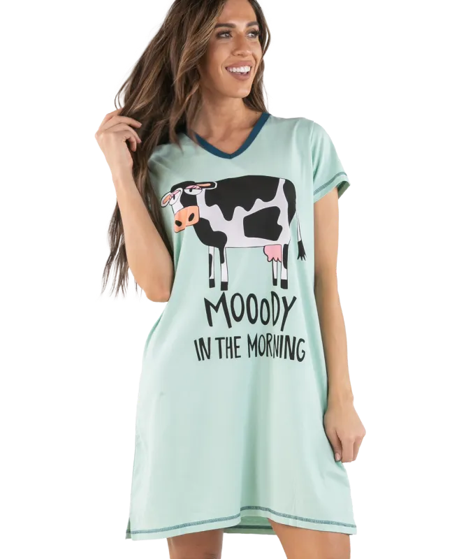 ^ Lazy One: Moody in the Morning V-neck  Nightshirt