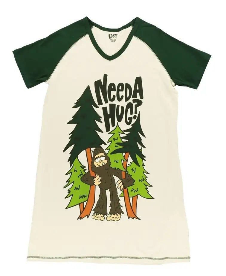 Lazy One: Need Hug Bigfoot V-neck Nightshirt