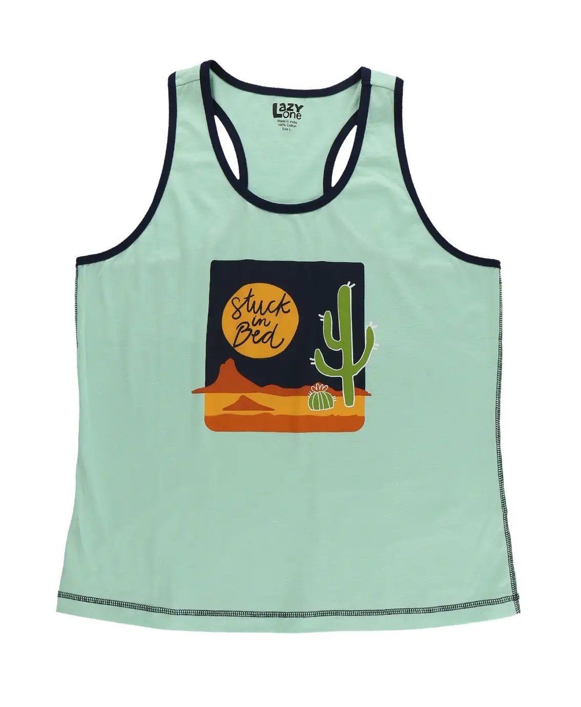 ~ Lazy One: Stuck in Bed Blue PJ Tank