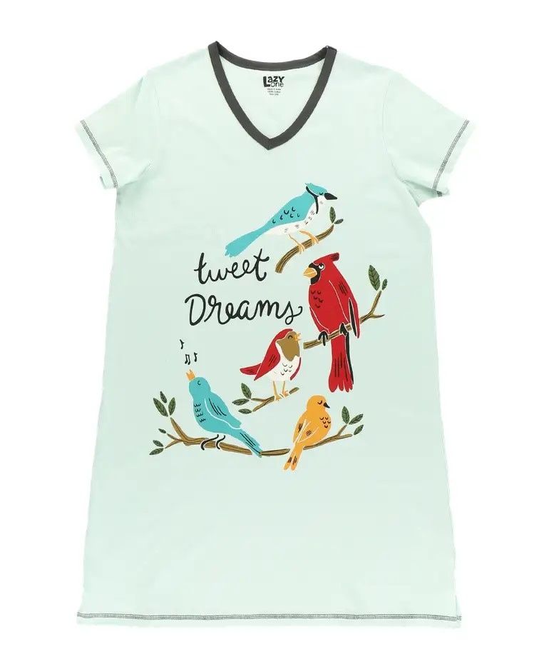 Lazy One: Tweet Dreams  V-neck  Nightshirt