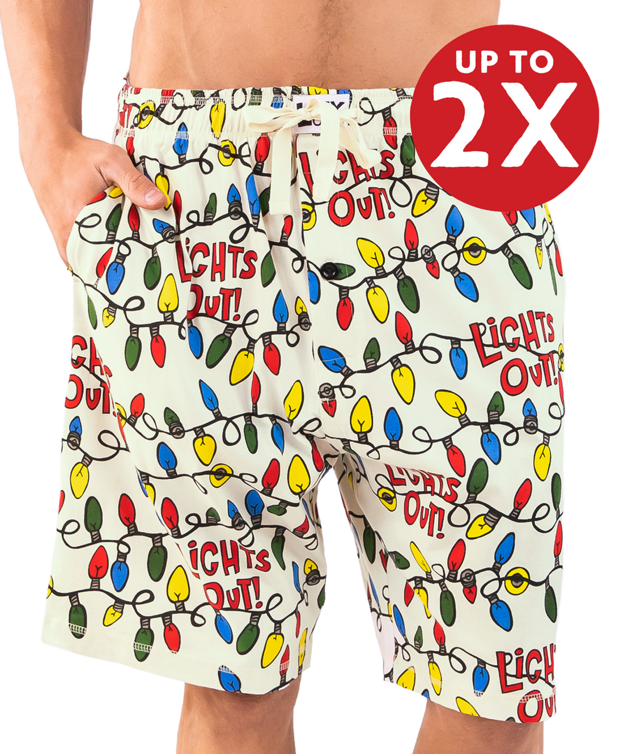 ^ Lazy One Lights Out Men&#39;s PJ Shorts