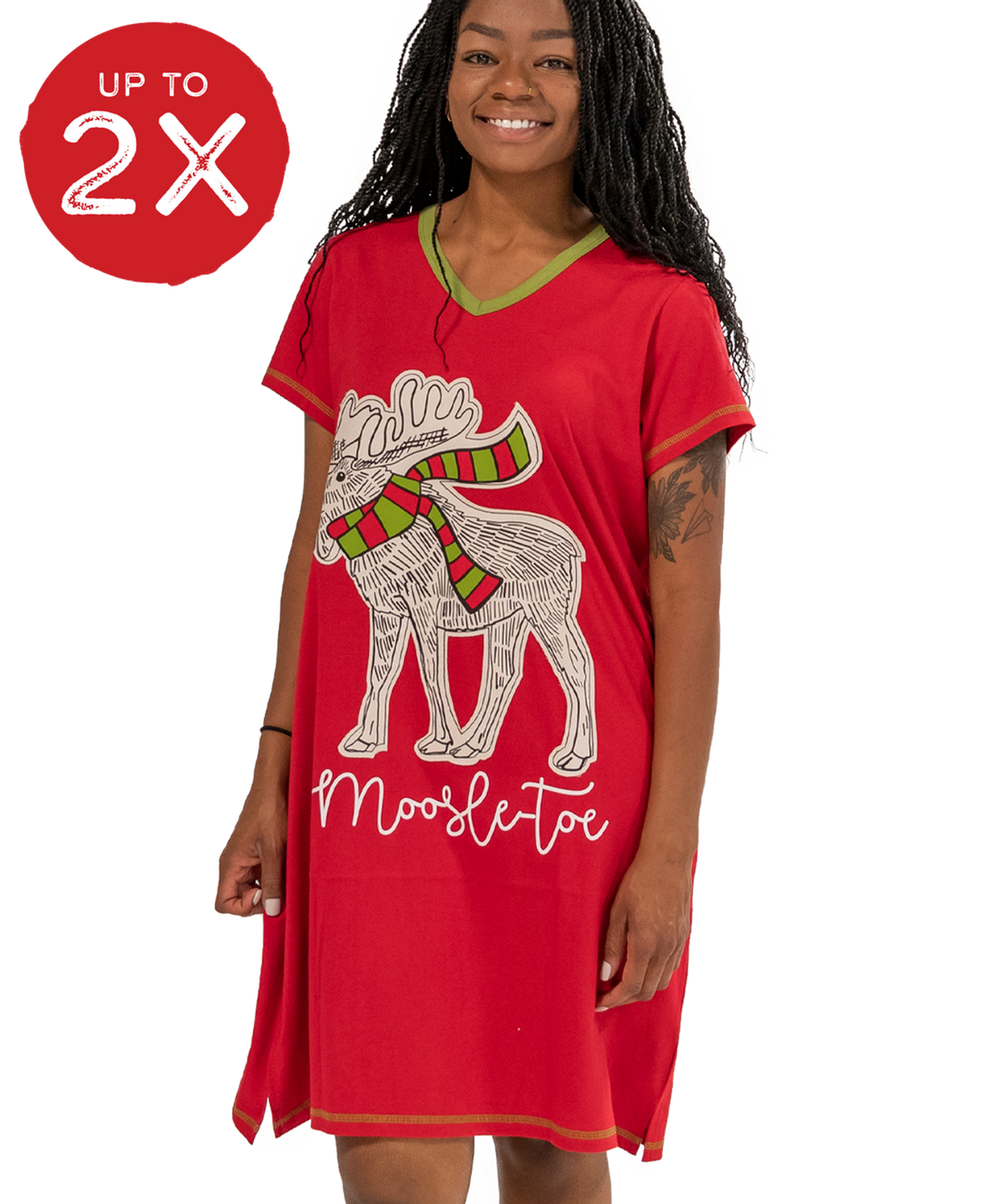 Lazy One Moosletoe V-neck Nightshirt