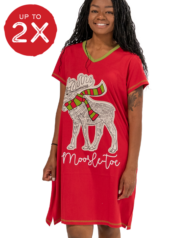 Lazy One Moosletoe V-neck Nightshirt