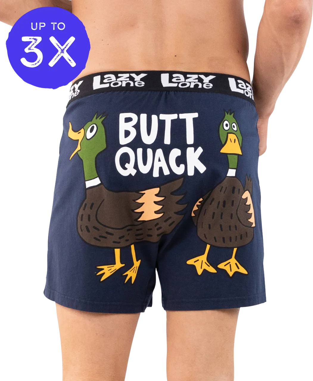 Lazy One: Butt Quack (Blue) Funny Boxer