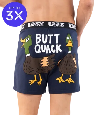Lazy One: Butt Quack (Blue) Funny Boxer