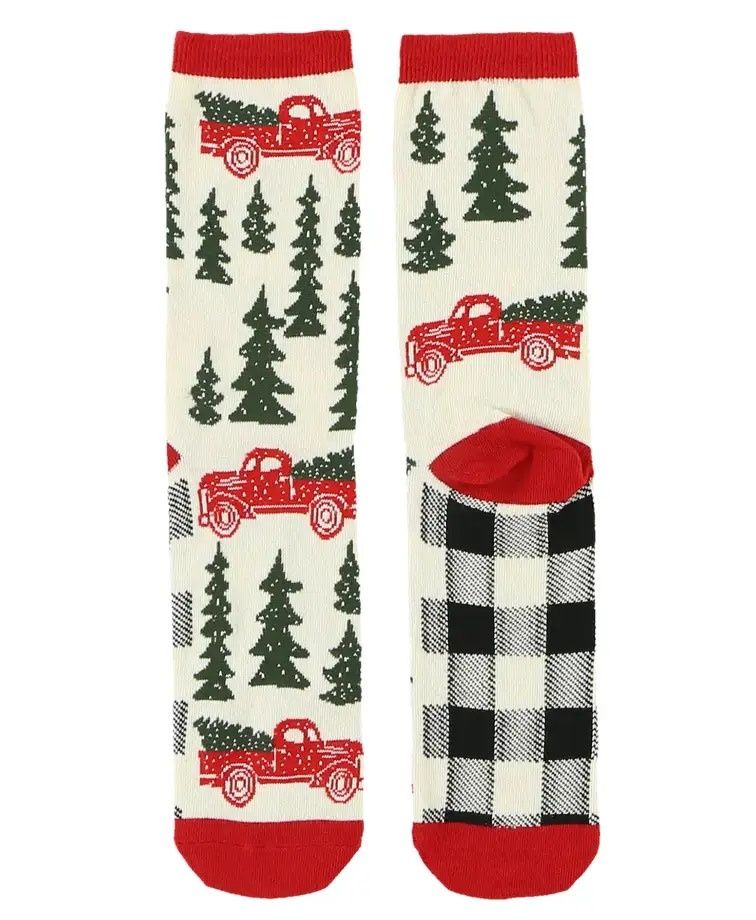 Truck Plaid Crew Sock