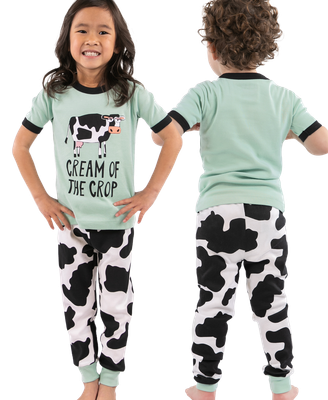 ^Cream of the Crop Short Sleeve PJ Set: