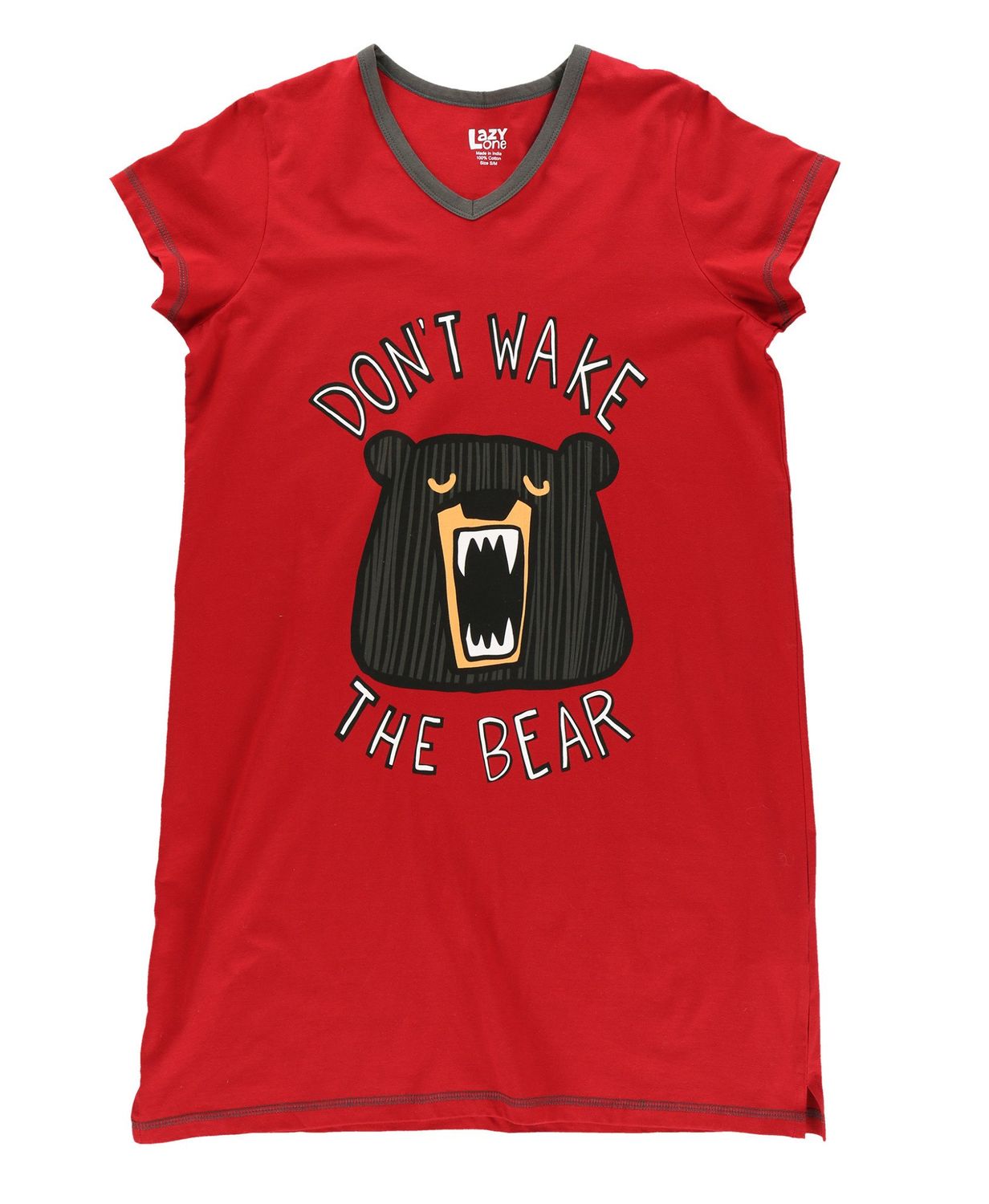 Lazy One: Don&#39;t Wake The Bear V-neck Nightshirt: