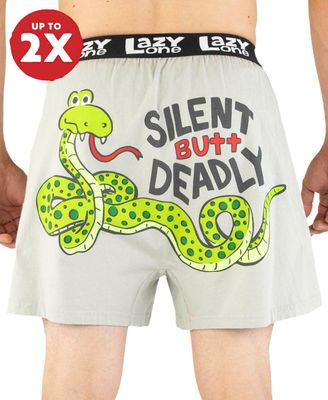 ~ Lazy One: Silent Butt Deadly Snake Grey Boxer: