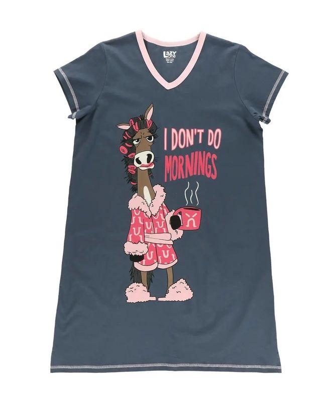 Lazy One: Don&#39;t Do Mornings Horse V-neck Nightshirt: