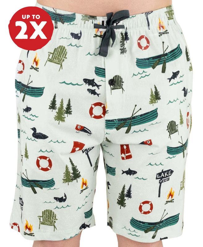 Lazy One Lake It Easy Men&#39;s Pajama Shorts