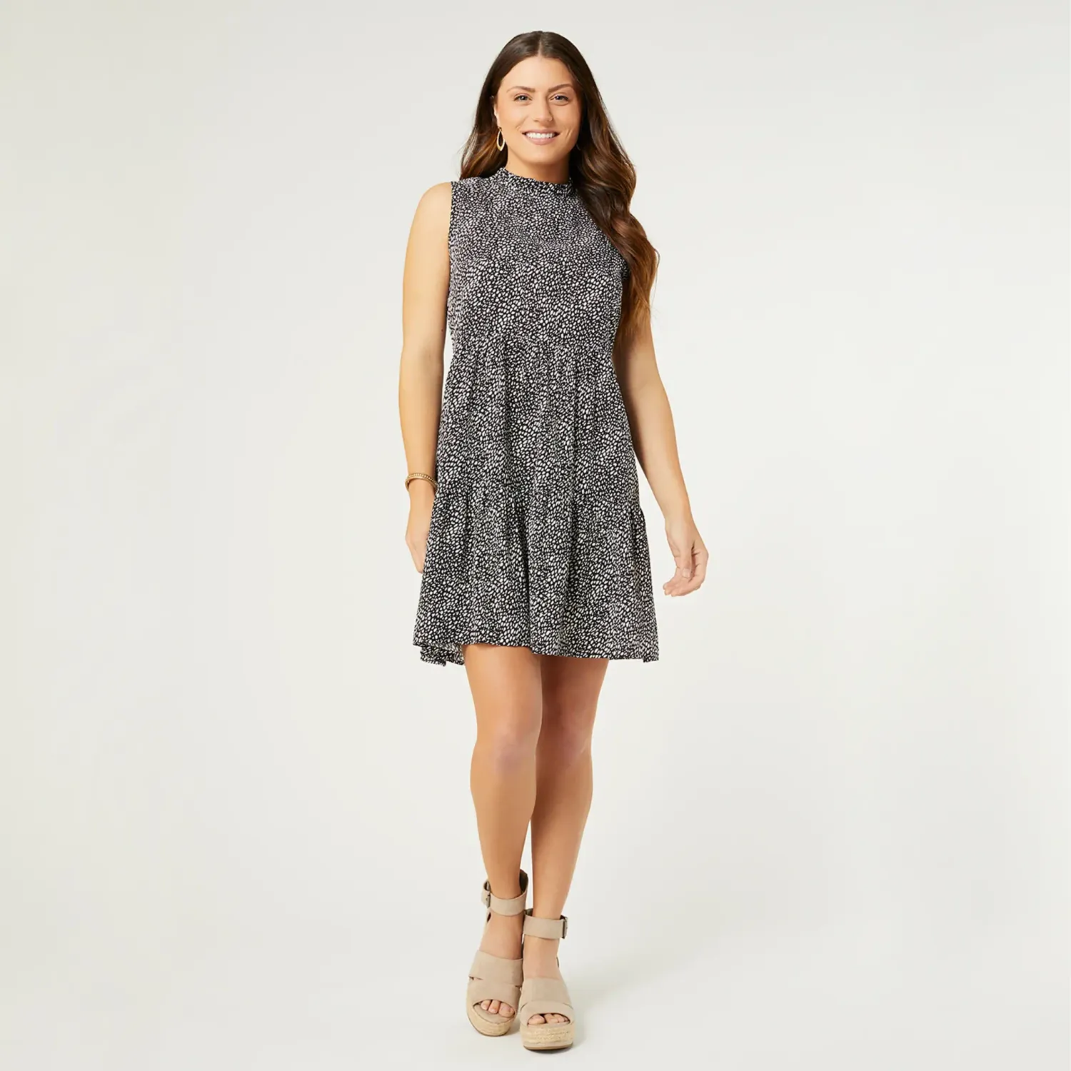 C+C Nori Ruffle Neck Sleeveless Dress: