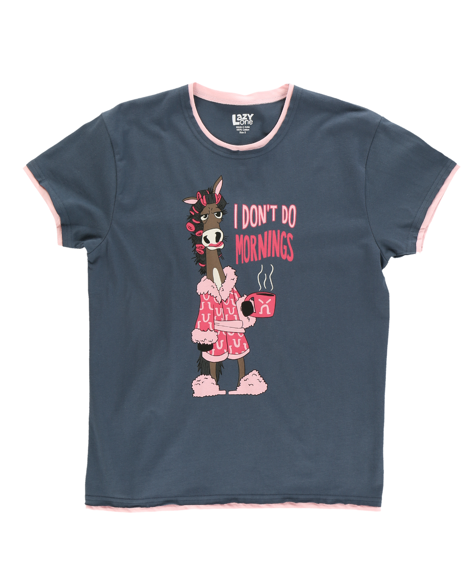 Don&#39;t Do Mornings Horse Women&#39;s PJ Tee:
