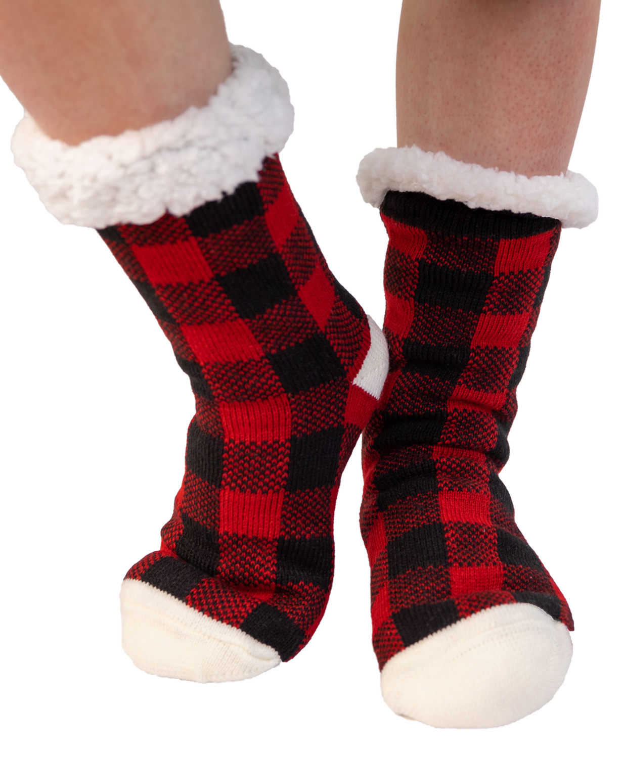 Red Plaid Plush Sock