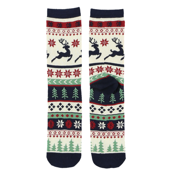 Reindeer Fair Isle Crew Sock 9-11