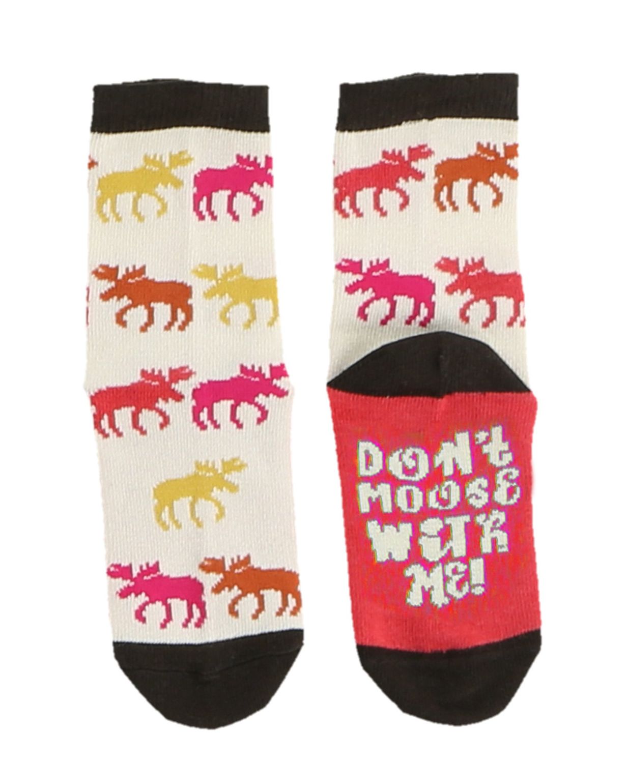 ^Don&#39;t Moose with Me Kid&#39;s Sock, Size: S, Color: Pink