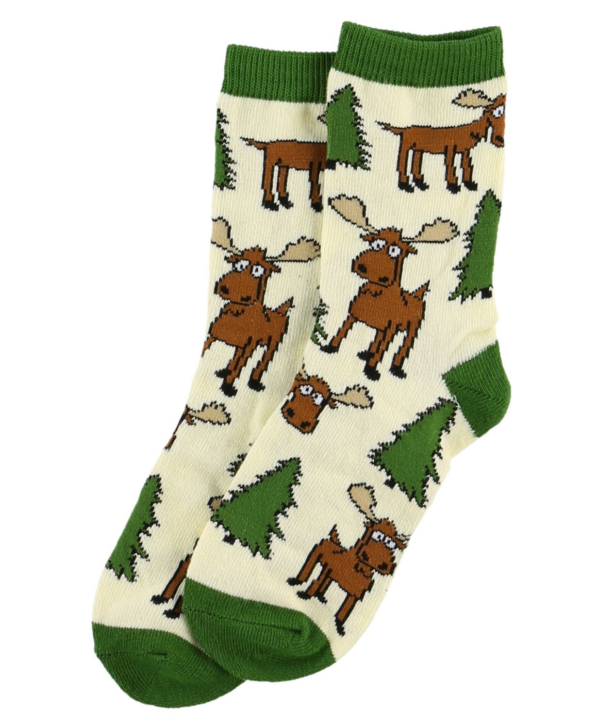~Moose Hug Kid&#39;s Sock, Color: Green:, Size: S
