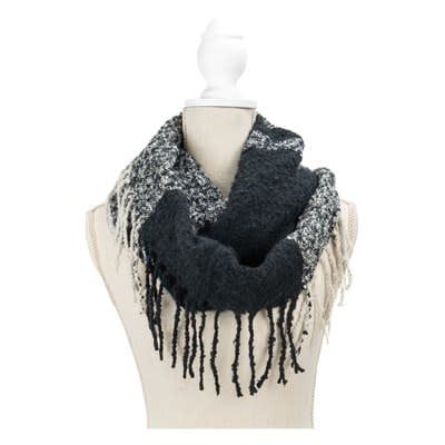Britt&#39;s Knits® Color Block Infinity Scarf, Color: Black/Gray