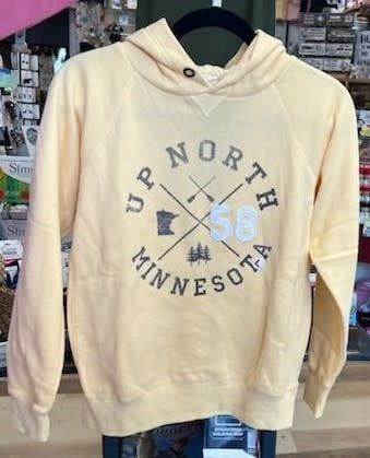 ^Blue 84 YOUTH Hoodie "Up North MN 58":, Color: Butter:, Size: XS