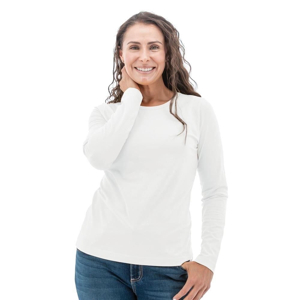 Teton LS Scoop Neck:, Color: White:, Size: XS
