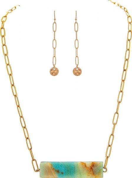 Rain Necklace Set:, Design: Gold Amazonite Bead Layer