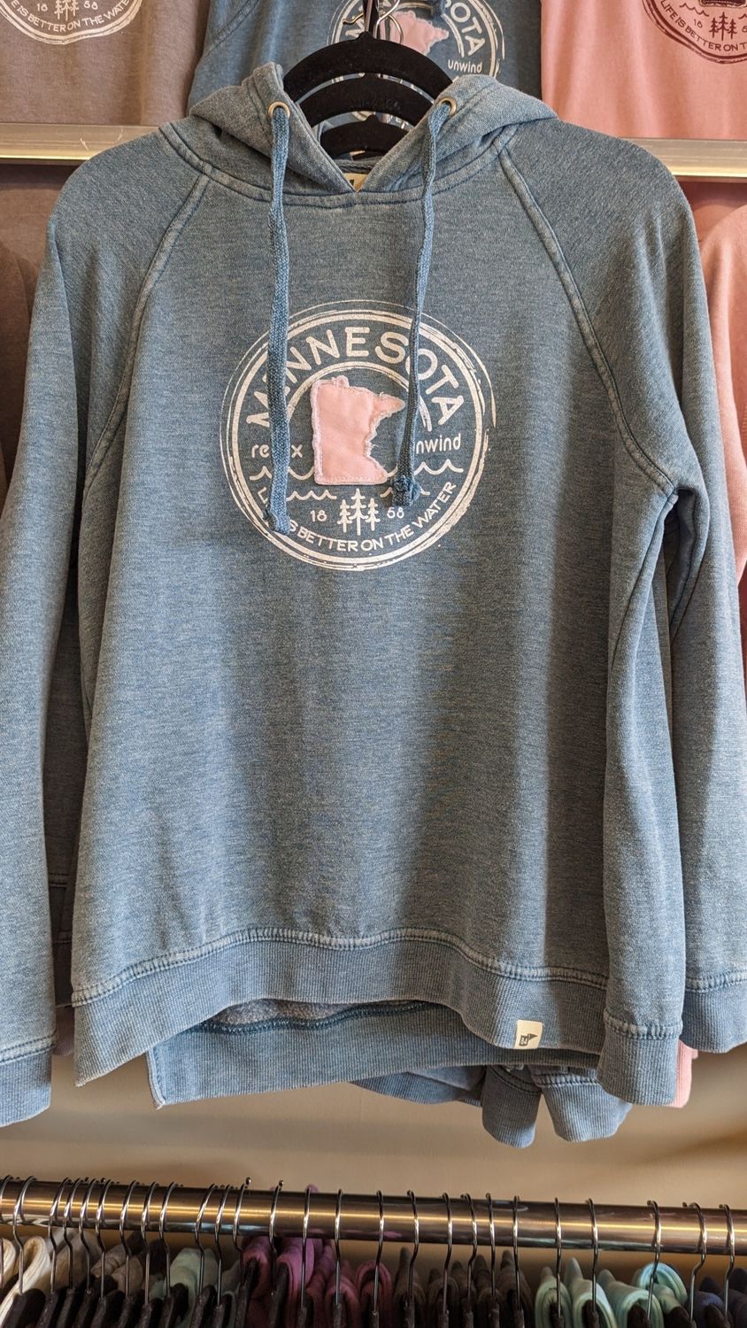 Blue 84 Burnout Fleece Hoodie &quot;Relax, Unwind&quot;:, Color: Glacier:, Size: Small