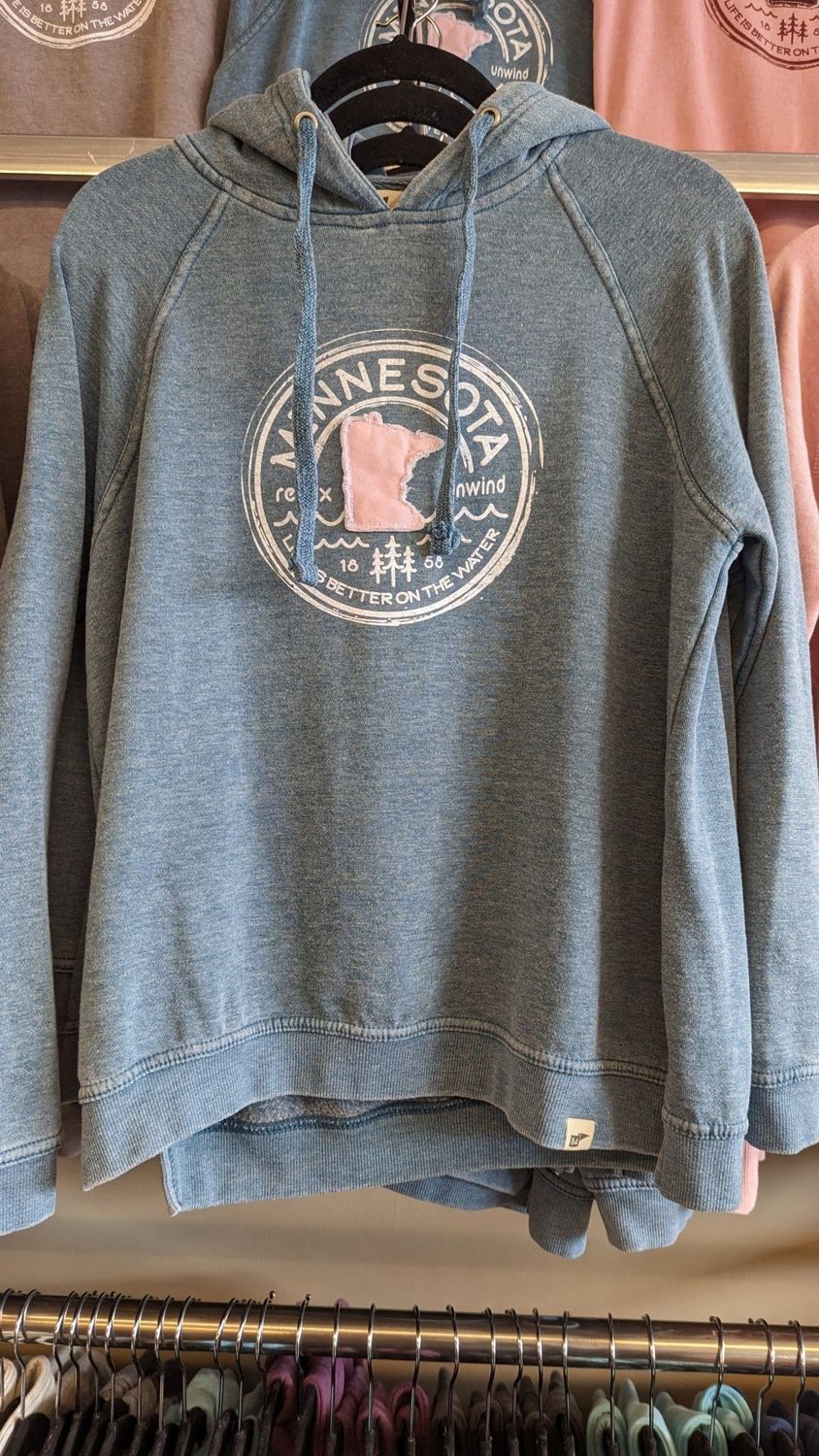 ^Blue 84 Burnout Fleece Hoodie "Relax, Unwind":, Color: Glacier:, Size: XL