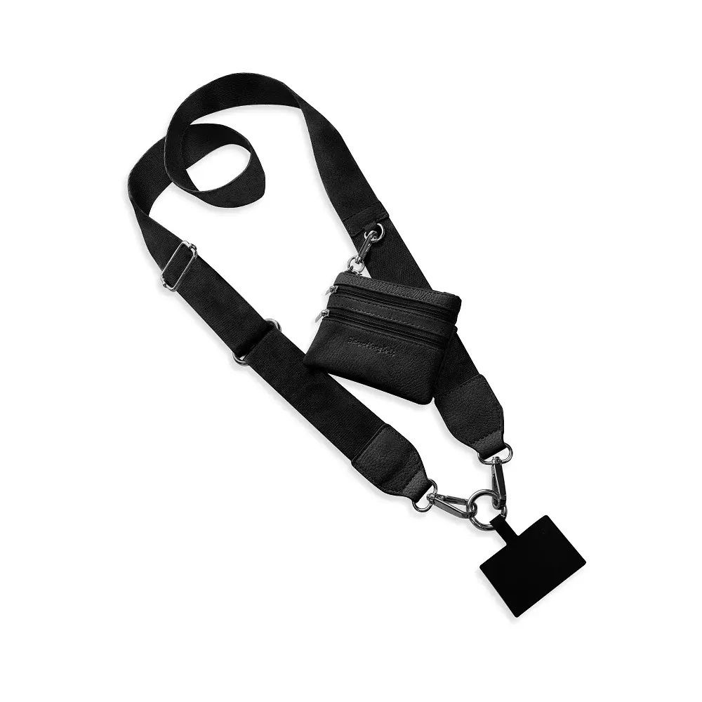 Clip &amp; Go Strap w/ Zippered Pouch:, Color: Black