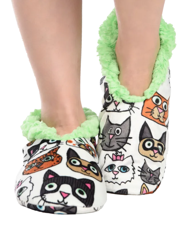 Cattitude Cat Fuzzy Feet Slipper