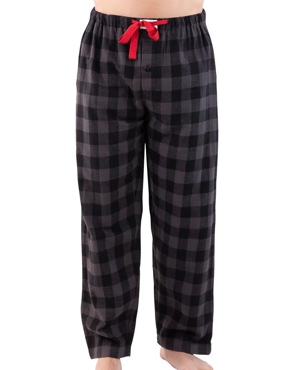 ^Grey Plaid Men&#39;s Flannel PJ Pant